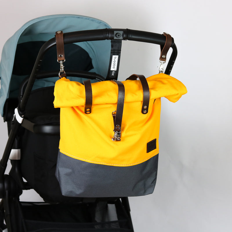 Handtasche Roll Top "Tomma" •  Gelb • Wasserabweisend  • Kinderwagentasche