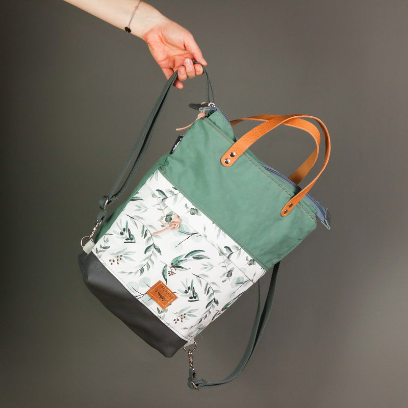 Rucksack Tasche "Joost"  • Shopper mit Rucksack Funktion • Mint • 2in1 Convertible Tote Bag