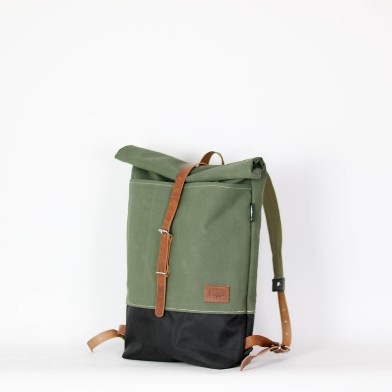 Rucksack Roll Top "Fiete" • Khaki wasserabweisend