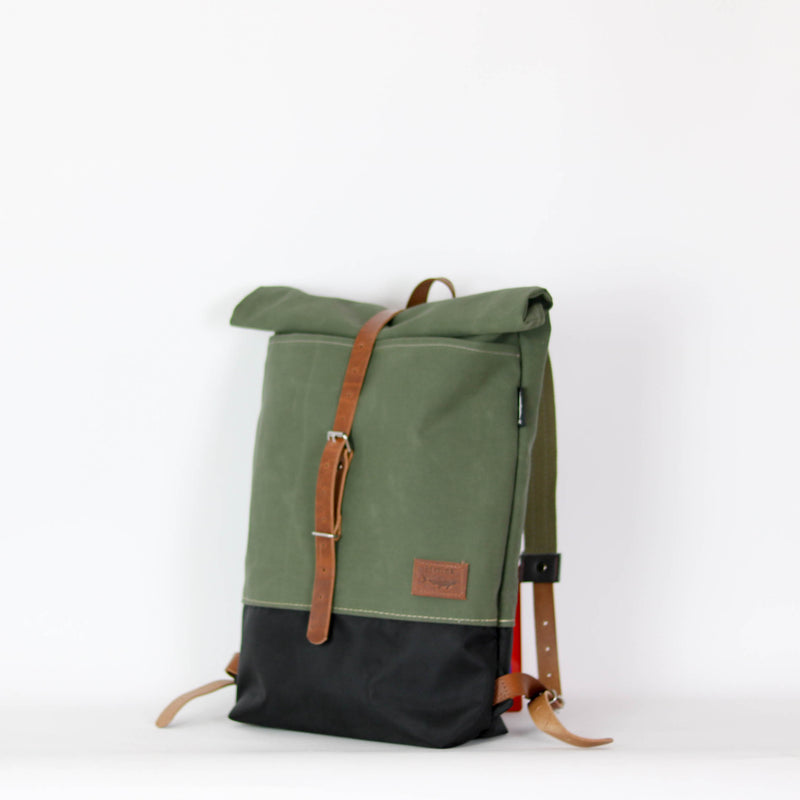 Rucksack Roll Top "Fiete" • Khaki wasserabweisend