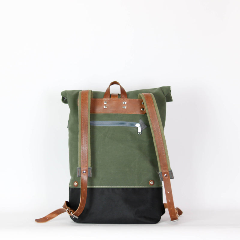 Rucksack Roll Top "Fiete" • Khaki wasserabweisend