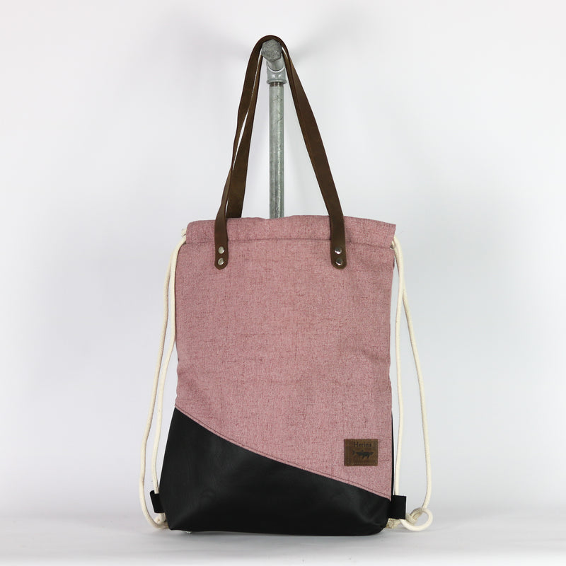 Shopper / Turnbeutel "Juna" • Altrosé • 2in1 Tasche