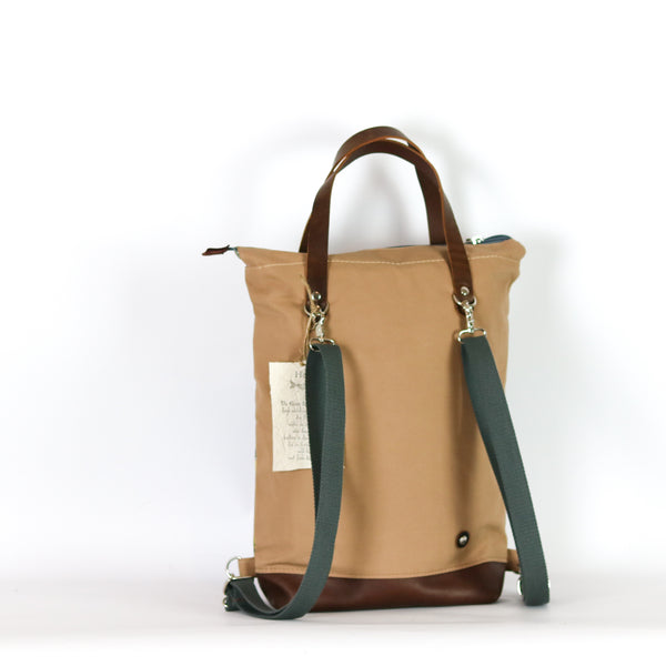 Rucksack Tasche "Theda"  • Shopper mit Rucksack Funktion  • Beige • 2in1 Convertible Tote Bag