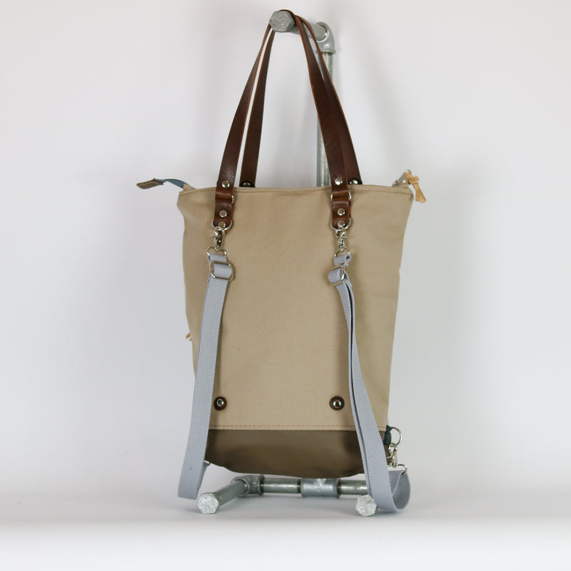 Rucksack Tasche "Mara"  • Shopper mit Rucksack Funktion  • Beige • 2in1 Convertible Tote Bag