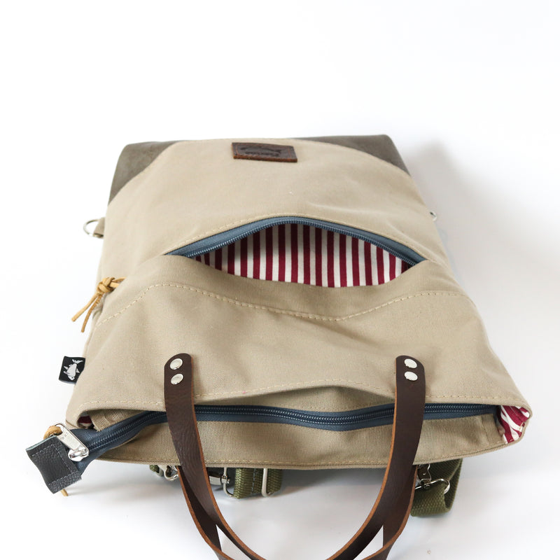 Rucksack Tasche "Mara"  • Shopper mit Rucksack Funktion  • Beige • 2in1 Convertible Tote Bag