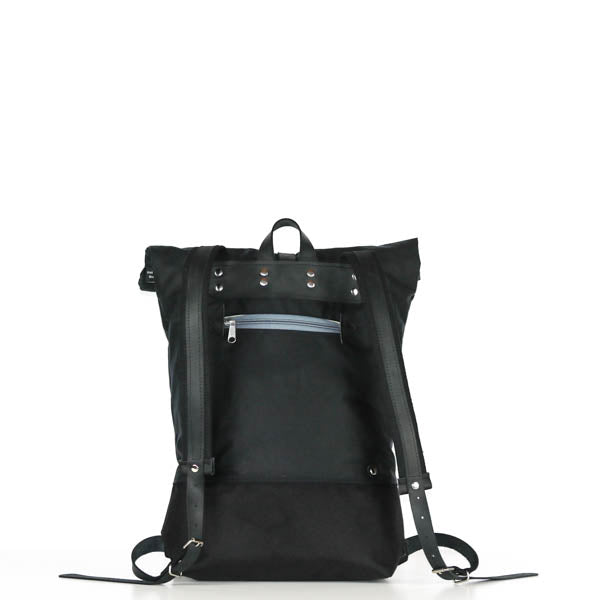 Rucksack Roll Top "Oskar" • Schwarz • Canvas